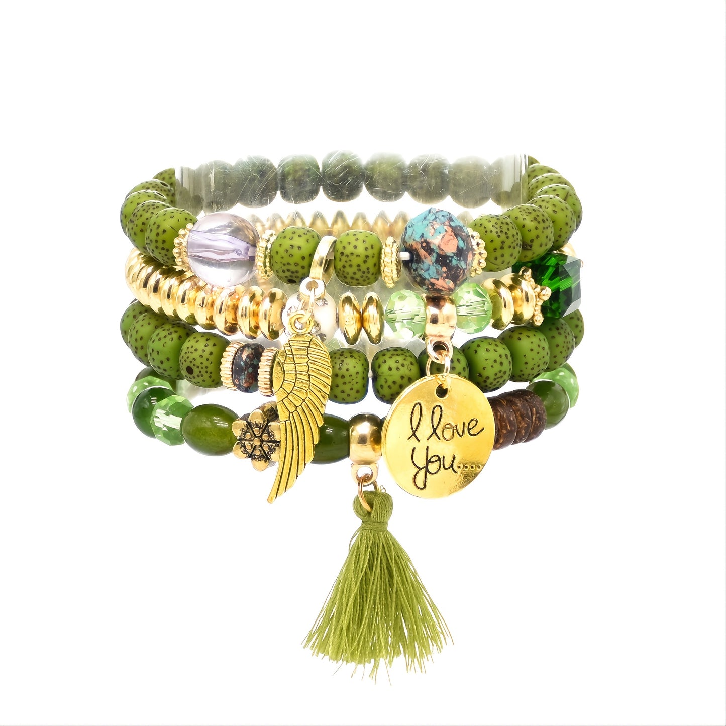 💫 "Cadeau Parfait – Bracelets Tendances avec Pendentif I Love You ✨"