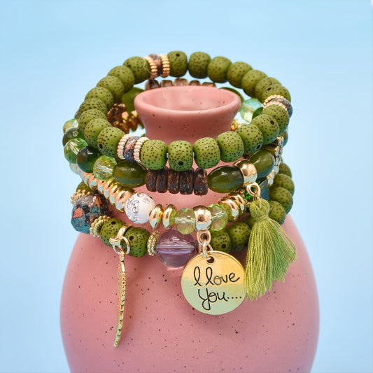 💫 "Cadeau Parfait – Bracelets Tendances avec Pendentif I Love You ✨"