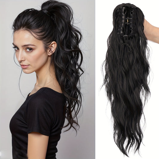 🎀 Perruque Ponytail Volume™ – Effet Boucles & Vagues d’Eau Instantané