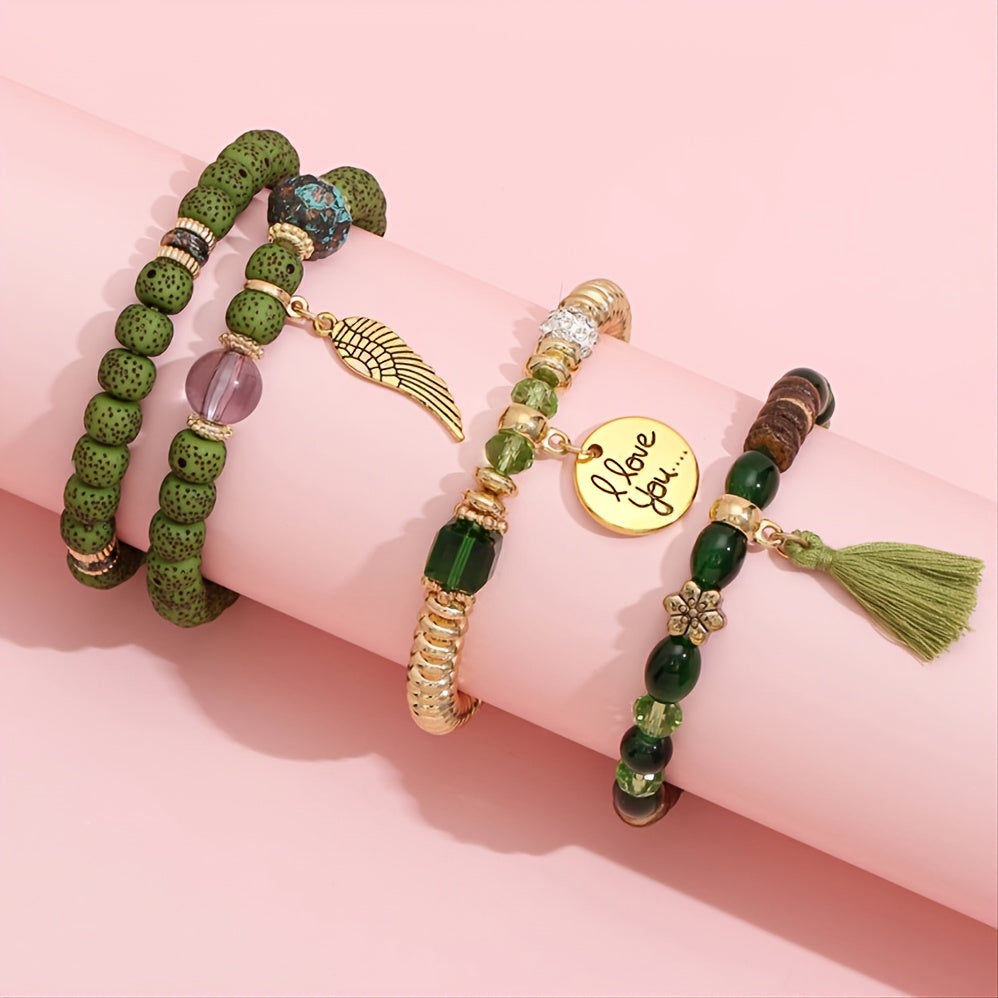 💫 "Cadeau Parfait – Bracelets Tendances avec Pendentif I Love You ✨"