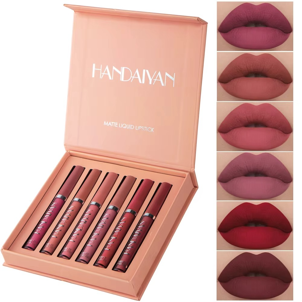 💋 HANDAIYAN™ – Coffret Cadeau 6 Rouges à Lèvres Liquides Longue Durée