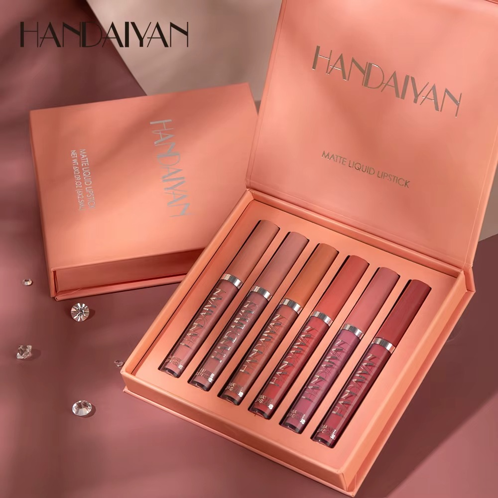 💋 HANDAIYAN™ – Coffret Cadeau 6 Rouges à Lèvres Liquides Longue Durée