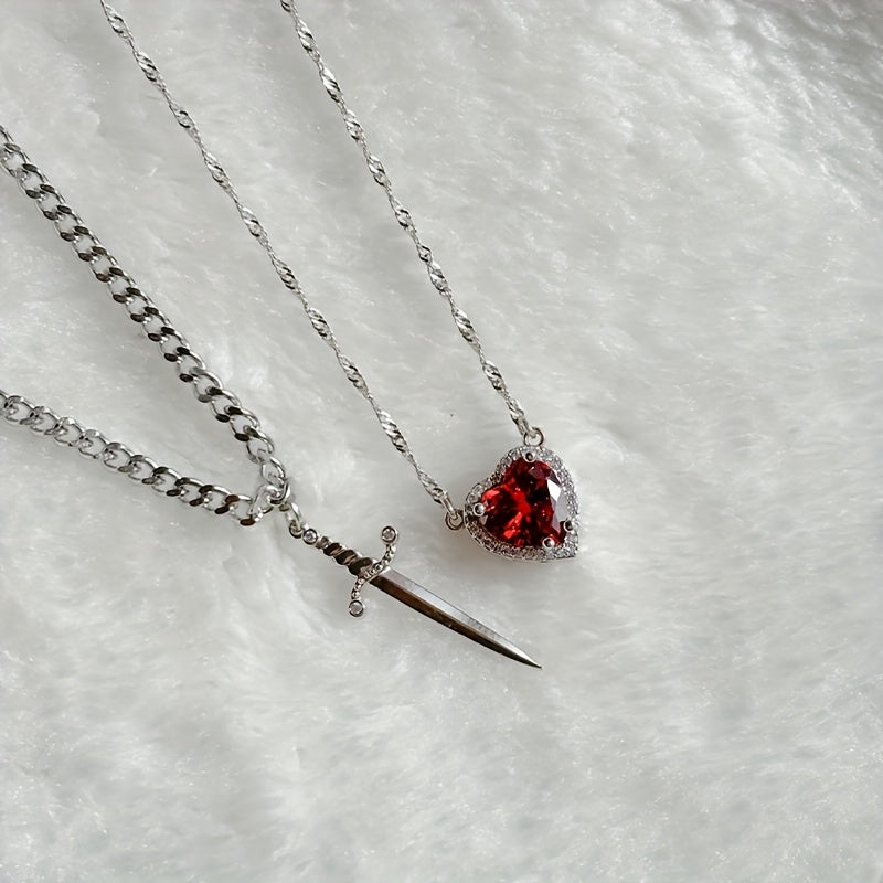 Collier coeur et épée