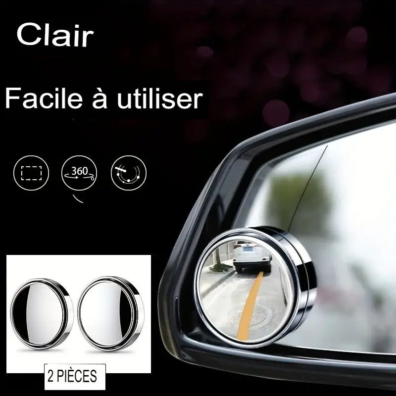 🚗Lot de 2 Miroirs Angle Mort 360°