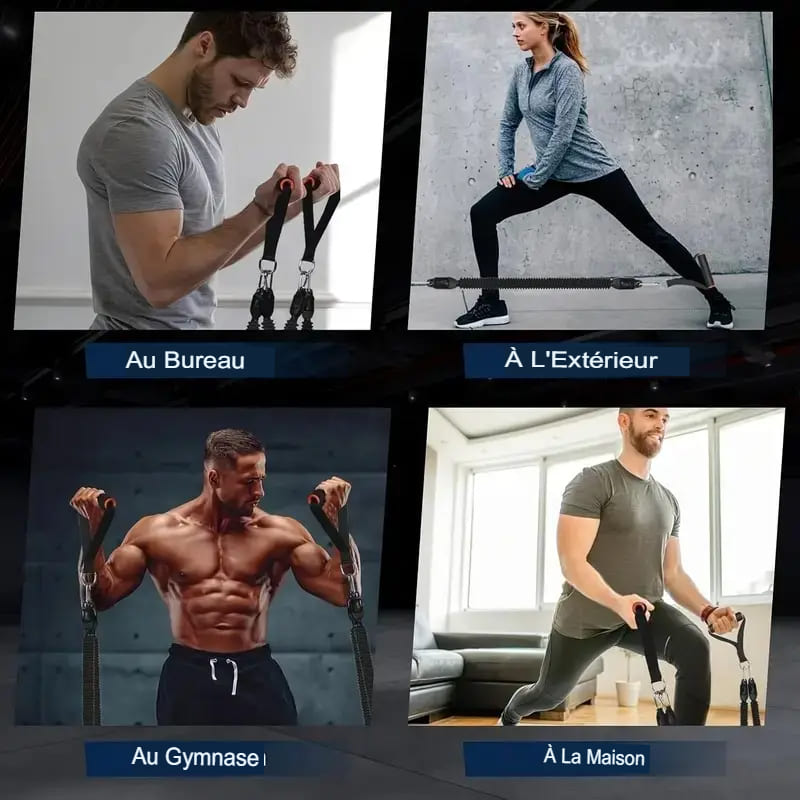 🏋️‍♀️ 1 Set - Bande Élastique Multifonction avec Poignée Pieds
